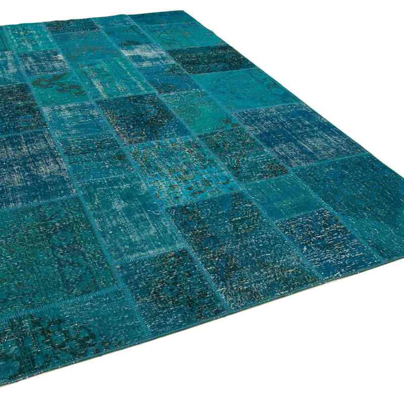 Patchwork Hand-Knotted Turkish Rug - 6' 7" x 9' 9" (79" x 117") - K0063895