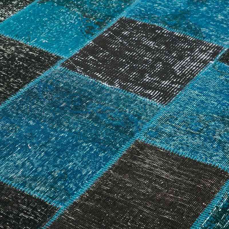 Mavi Patchwork El Dokuma Halı - 200 cm x 297 cm - K0063896