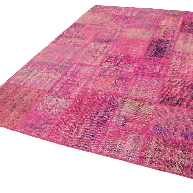 Patchwork Hand-Knotted Turkish Rug - 6' 8" x 9' 9" (80" x 117") - K0063897