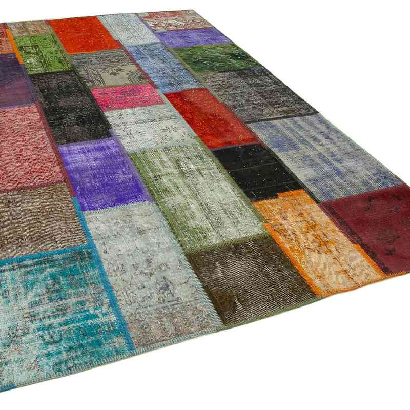 Patchwork Hand-Knotted Turkish Rug - 6' 3" x 9' 6" (75" x 114") - K0063899