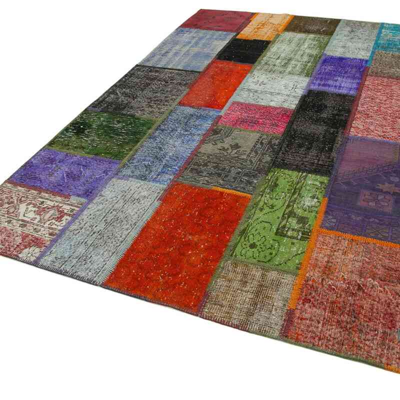 Patchwork Hand-Knotted Turkish Rug - 6' 3" x 9' 6" (75" x 114") - K0063899