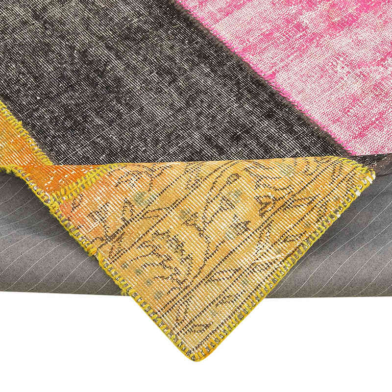Patchwork Hand-Knotted Turkish Rug - 6' 9" x 8' 9" (81" x 105") - K0063901