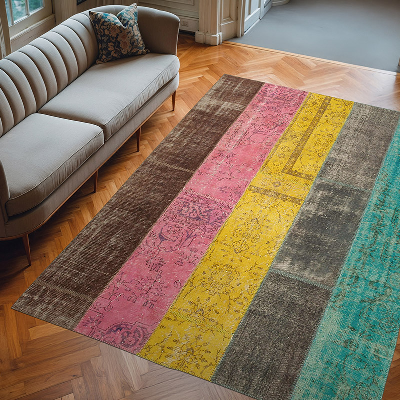 Patchwork El Dokuma Halı - 202 cm x 278 cm - K0063902