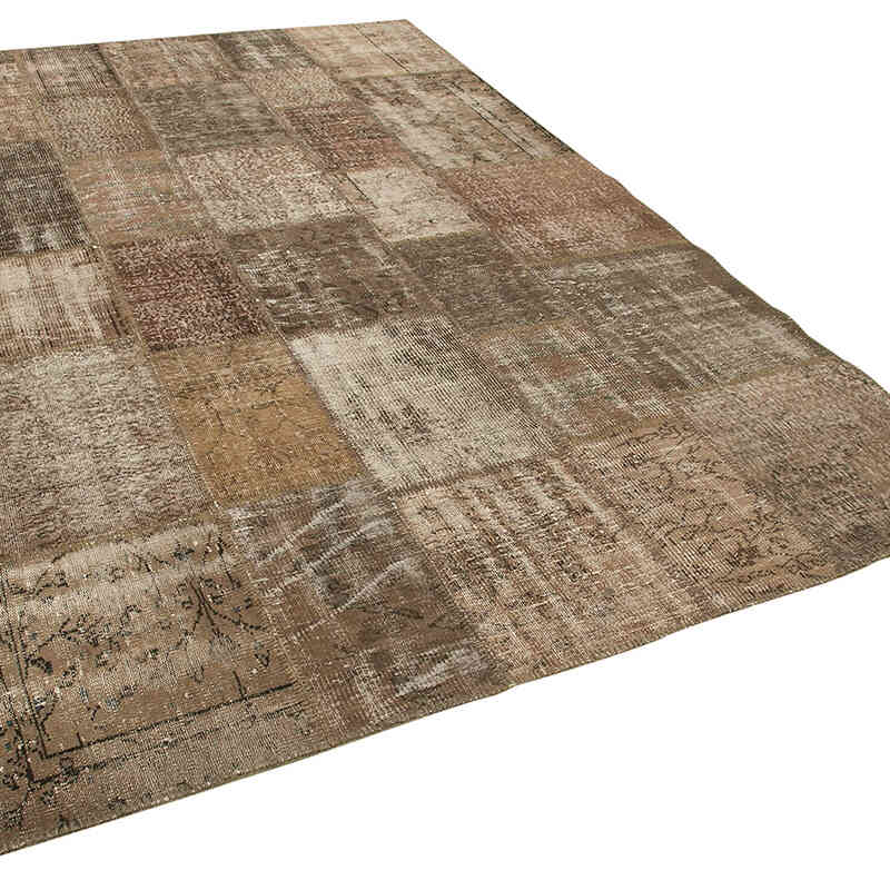 Patchwork Hand-Knotted Turkish Rug - 6' 8" x 9' 11" (80" x 119") - K0063908