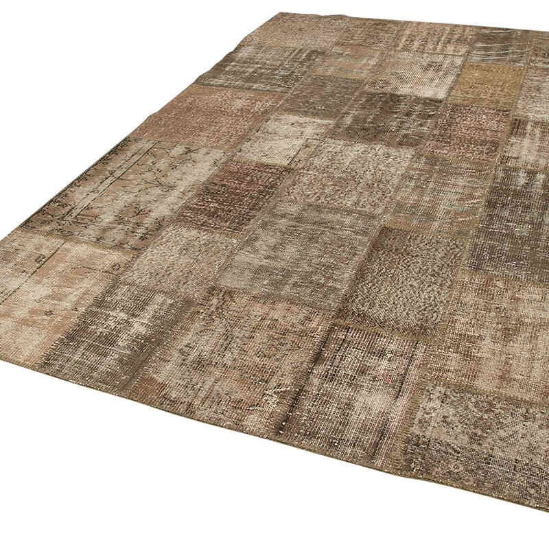Patchwork Hand-Knotted Turkish Rug - 6' 8" x 9' 11" (80" x 119") - K0063908