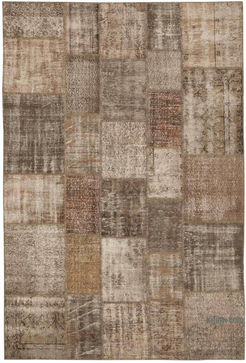 Patchwork Hand-Knotted Turkish Rug - 6' 8" x 9' 11" (80" x 119") - K0063908