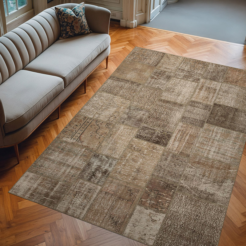 Patchwork El Dokuma Halı - 202 cm x 303 cm - K0063909
