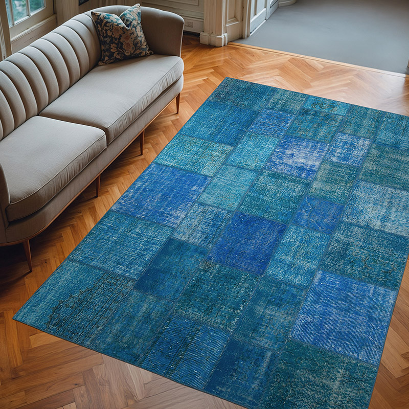 Patchwork El Dokuma Halı - 206 cm x 298 cm - K0063910