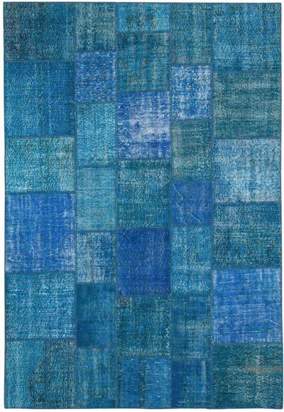 Patchwork Hand-Knotted Turkish Rug - 6' 9" x 9' 9" (81" x 117")