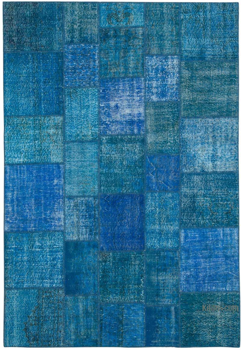 Patchwork Hand-Knotted Turkish Rug - 6' 9" x 9' 9" (81" x 117") - K0063910