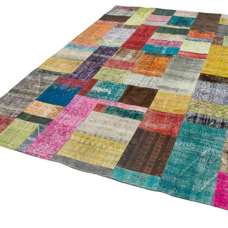 Patchwork Hand-Knotted Turkish Rug - 6' 8" x 9' 11" (80" x 119") - K0063913