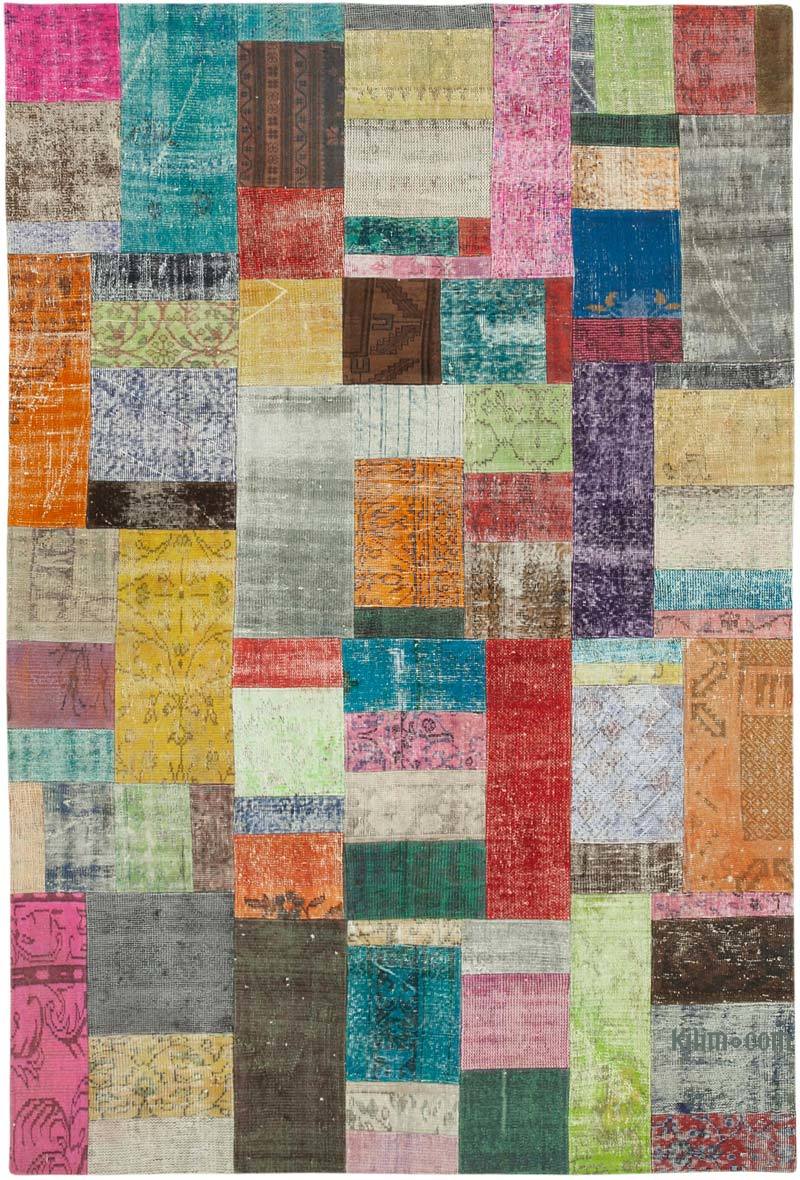 Patchwork Hand-Knotted Turkish Rug - 6' 8" x 9' 11" (80" x 119") - K0063913
