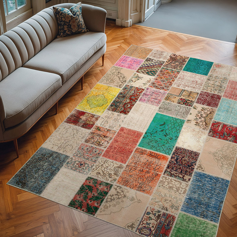 Patchwork El Dokuma Halı - 205 cm x 300 cm - K0063915