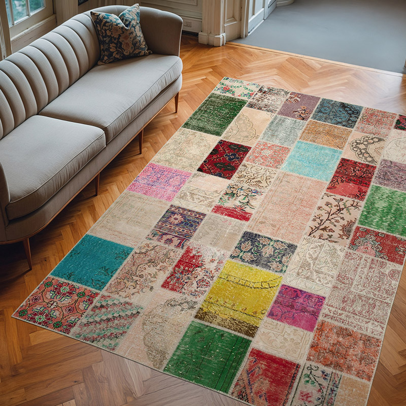 Patchwork El Dokuma Halı - 210 cm x 300 cm - K0063923