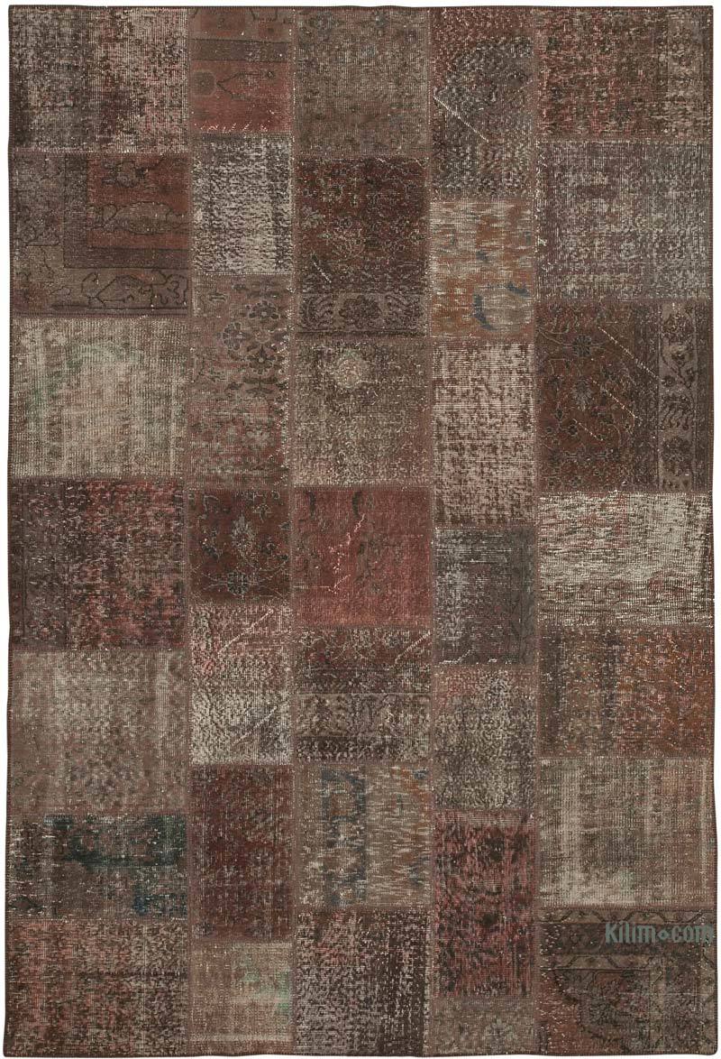 Patchwork Hand-Knotted Turkish Rug - 6' 8" x 9' 11" (80" x 119") - K0063924