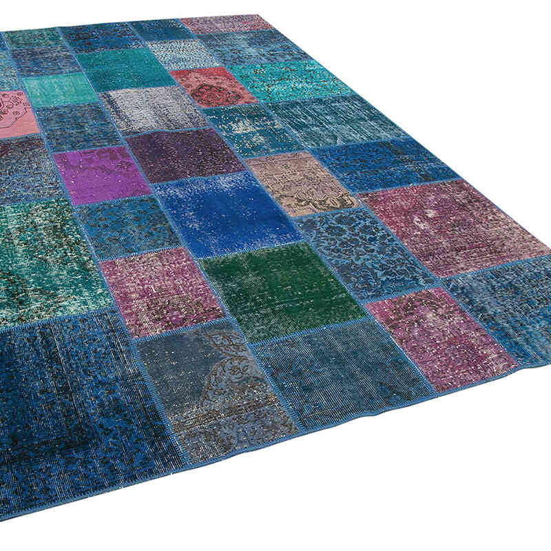 Púrpura Alfombra Turca de Retazos - 204 cm x 300 cm - K0063925