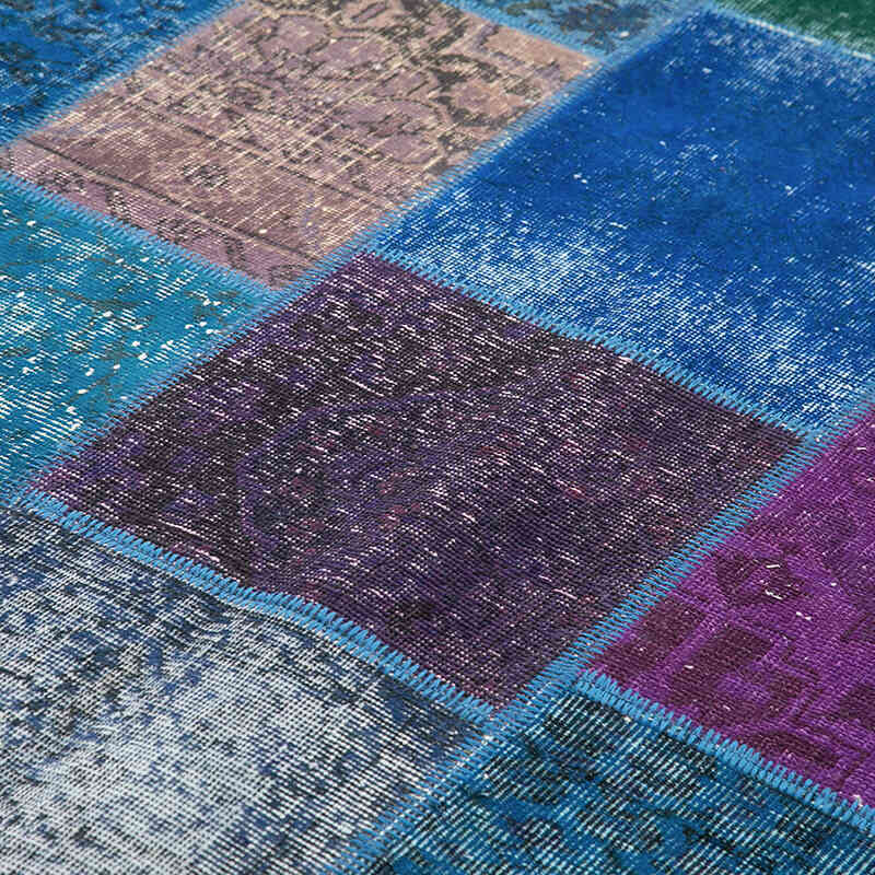 Púrpura Alfombra Turca de Retazos - 204 cm x 300 cm - K0063925