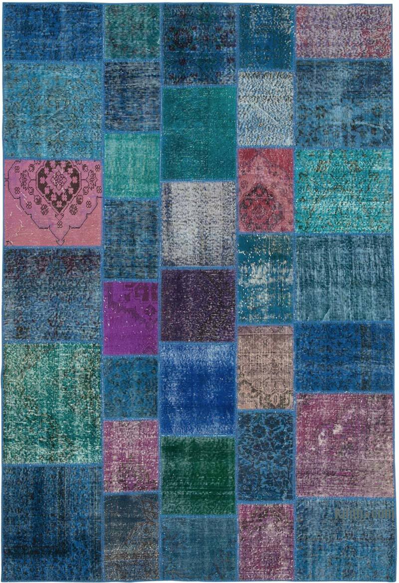 Púrpura Alfombra Turca de Retazos - 204 cm x 300 cm - K0063925