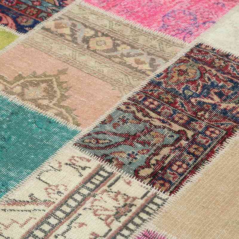 Patchwork Hand-Knotted Turkish Rug - 6' 10" x 9' 9" (82" x 117") - K0063927