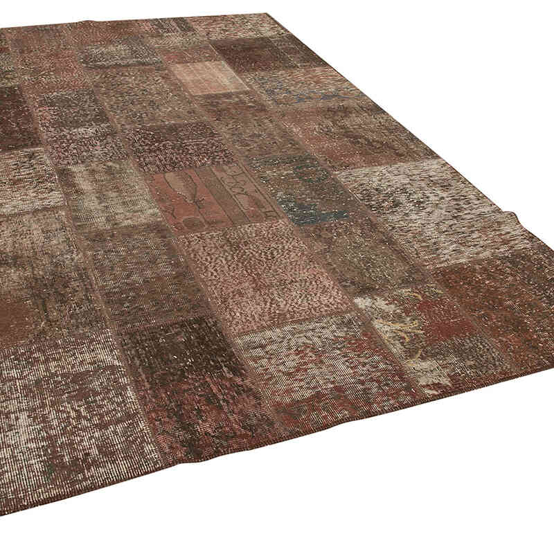 Patchwork Hand-Knotted Turkish Rug - 6' 8" x 9' 10" (80" x 118") - K0063928