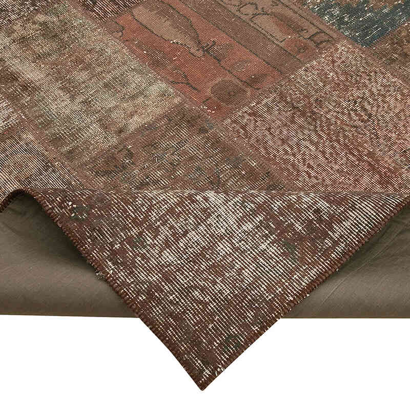 Patchwork Hand-Knotted Turkish Rug - 6' 8" x 9' 10" (80" x 118") - K0063928