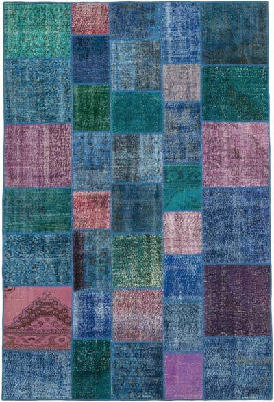Mor Patchwork El Dokuma Halı - 203 cm x 300 cm