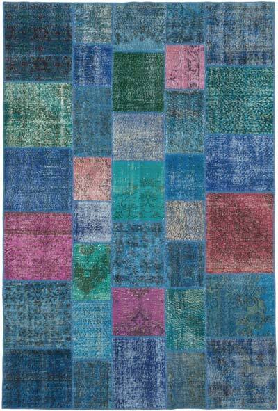 Mor Patchwork El Dokuma Halı - 205 cm x 300 cm