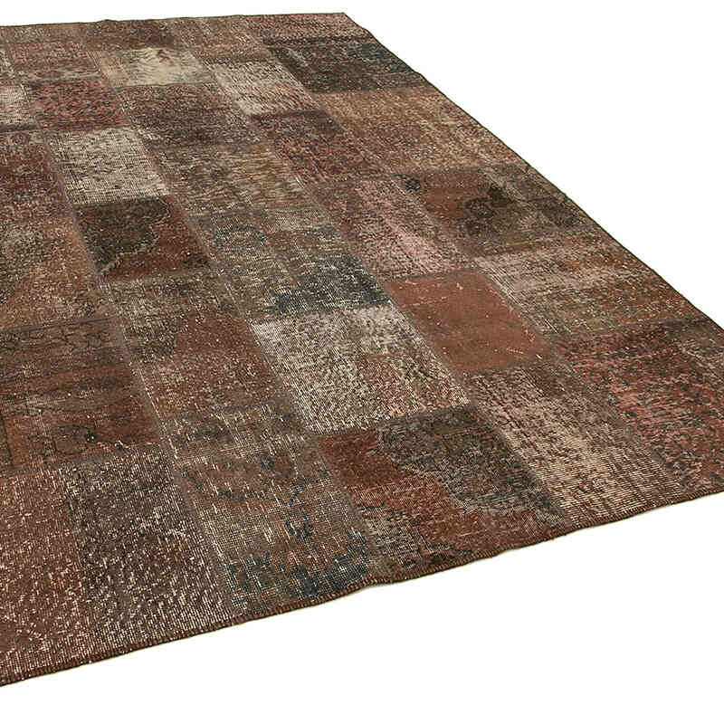 Patchwork Hand-Knotted Turkish Rug - 6' 7" x 9' 9" (79" x 117") - K0063934