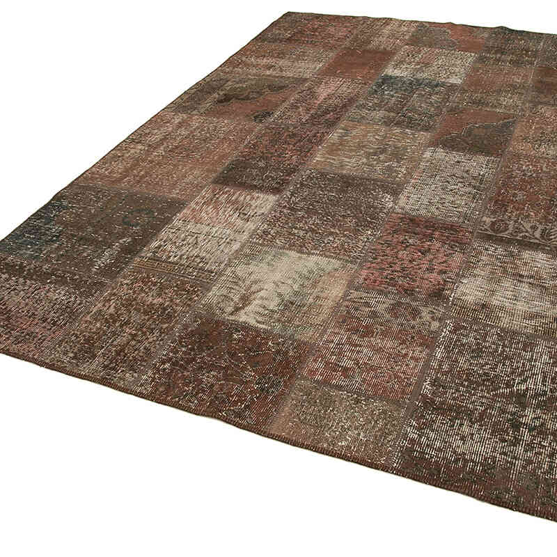 Patchwork Hand-Knotted Turkish Rug - 6' 7" x 9' 9" (79" x 117") - K0063934