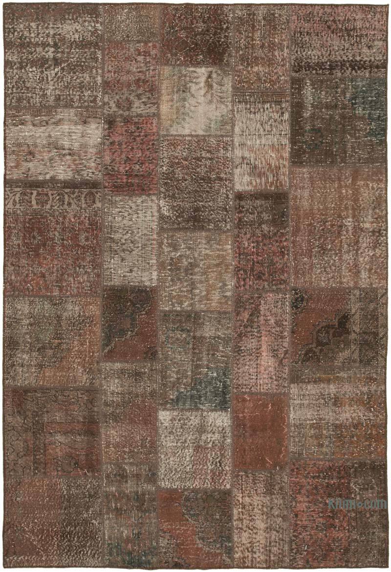 Patchwork Hand-Knotted Turkish Rug - 6' 7" x 9' 9" (79" x 117") - K0063934