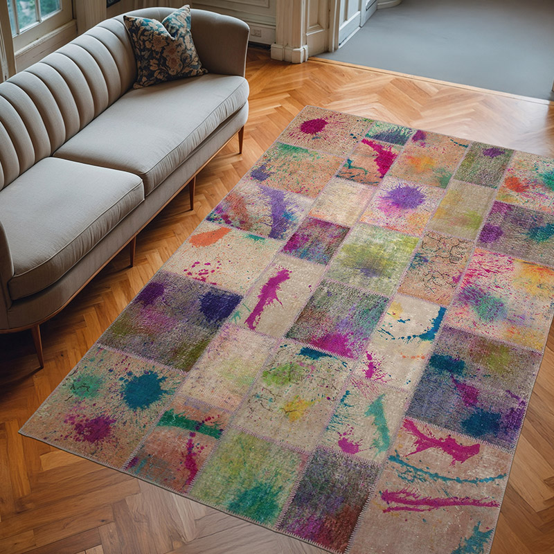 Patchwork El Dokuma Halı - 204 cm x 300 cm - K0063939