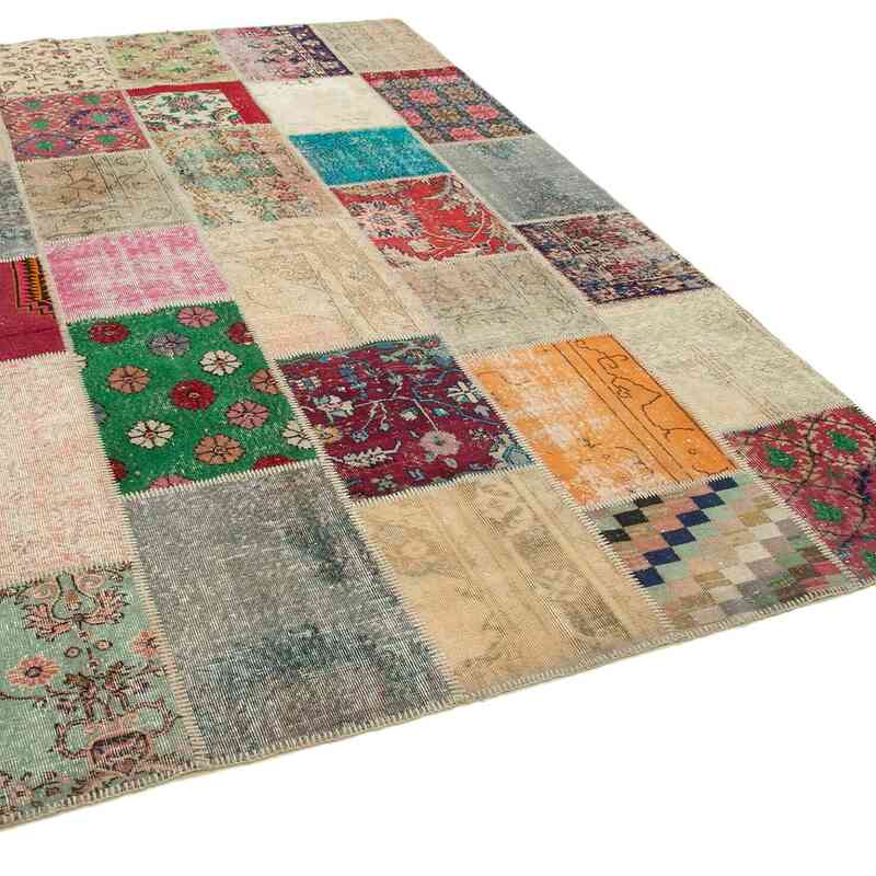 Patchwork Hand-Knotted Turkish Rug - 6' 6" x 10'  (78" x 120") - K0063940