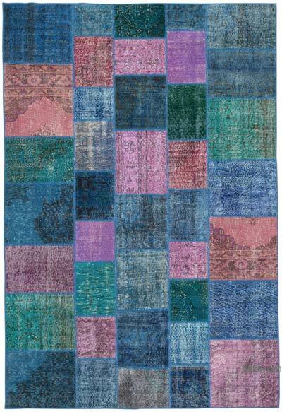 Mor Patchwork El Dokuma Halı - 202 cm x 300 cm