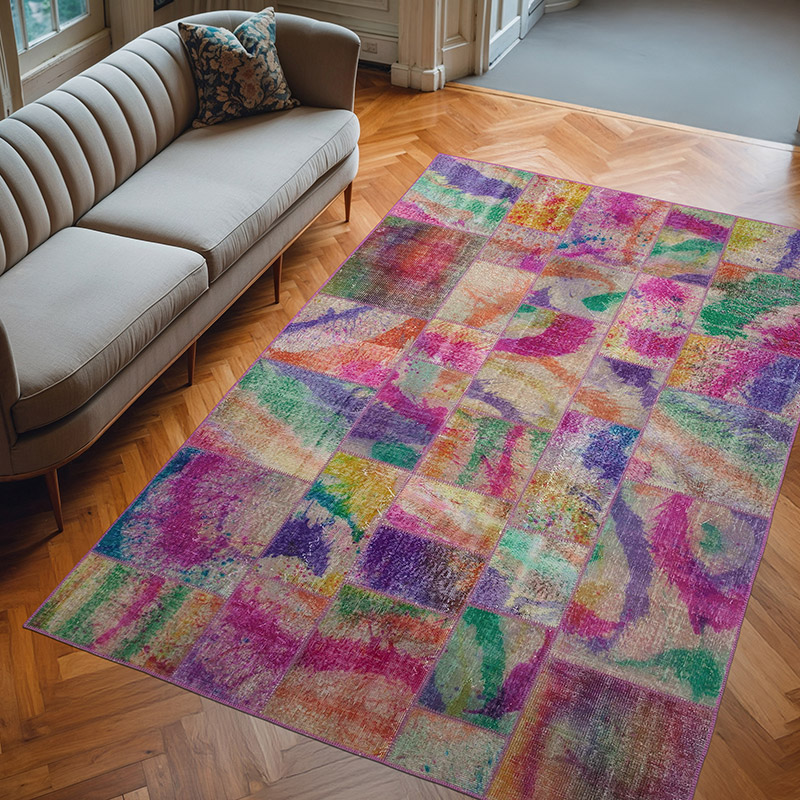 Patchwork El Dokuma Halı - 200 cm x 300 cm - K0063955