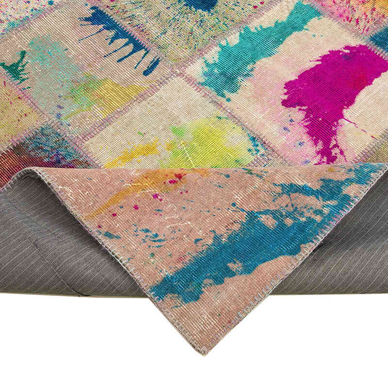 Patchwork Hand-Knotted Turkish Rug - 6' 9" x 9' 11" (81" x 119") - K0063956