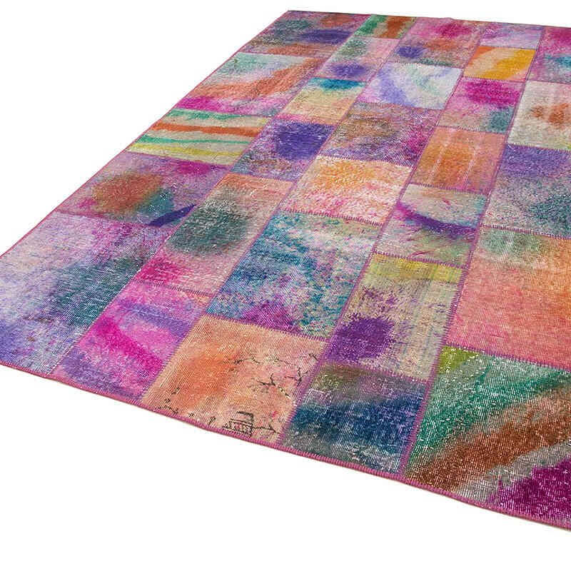 Patchwork Hand-Knotted Turkish Rug - 6' 7" x 9' 10" (79" x 118") - K0063957