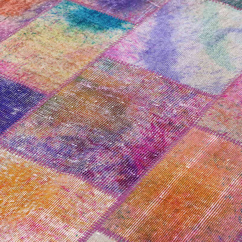 Patchwork Hand-Knotted Turkish Rug - 6' 7" x 9' 10" (79" x 118") - K0063957