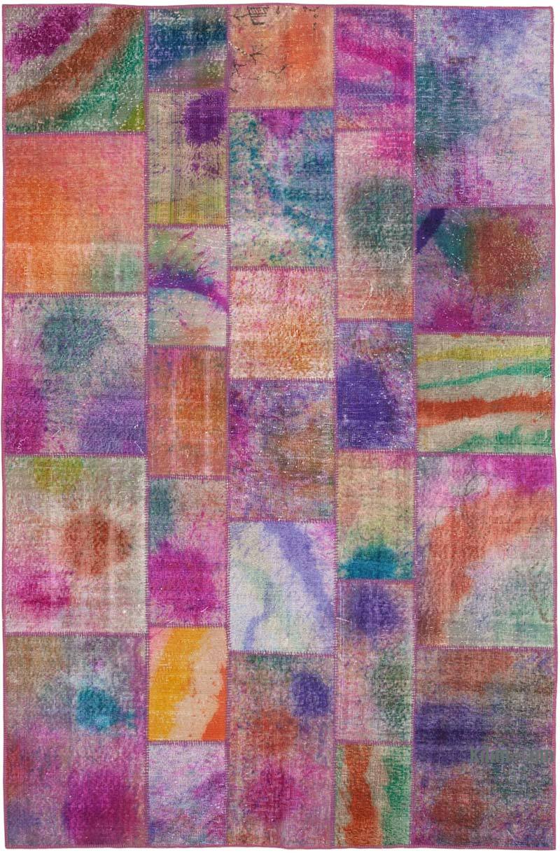 Patchwork Hand-Knotted Turkish Rug - 6' 7" x 9' 10" (79" x 118") - K0063957