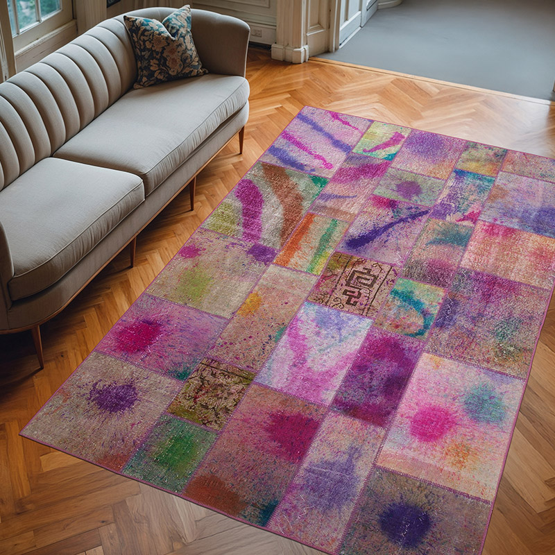 Patchwork El Dokuma Halı - 198 cm x 302 cm - K0063961