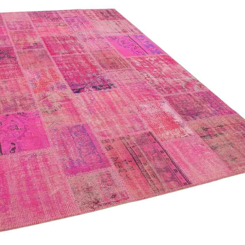 Patchwork Hand-Knotted Turkish Rug - 6' 8" x 9' 11" (80" x 119") - K0063963