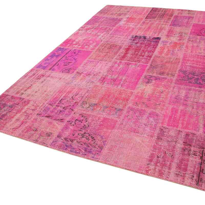 Patchwork Hand-Knotted Turkish Rug - 6' 8" x 9' 11" (80" x 119") - K0063963