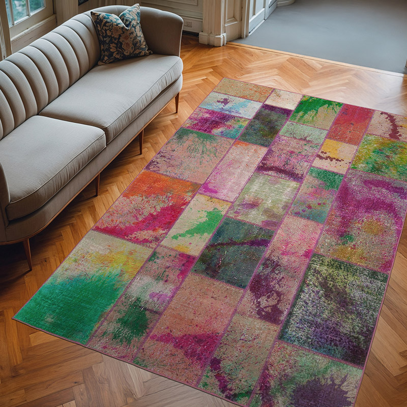 Alfombra Turca de Retazos - 198 cm x 300 cm - K0063967