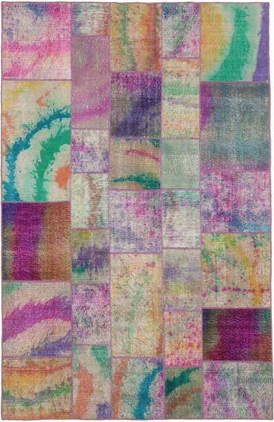 Patchwork Hand-Knotted Turkish Rug - 6' 6" x 9' 11" (78" x 119")