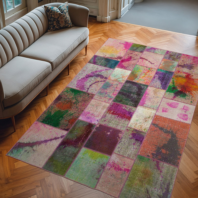 Patchwork El Dokuma Halı - 198 cm x 300 cm - K0063970