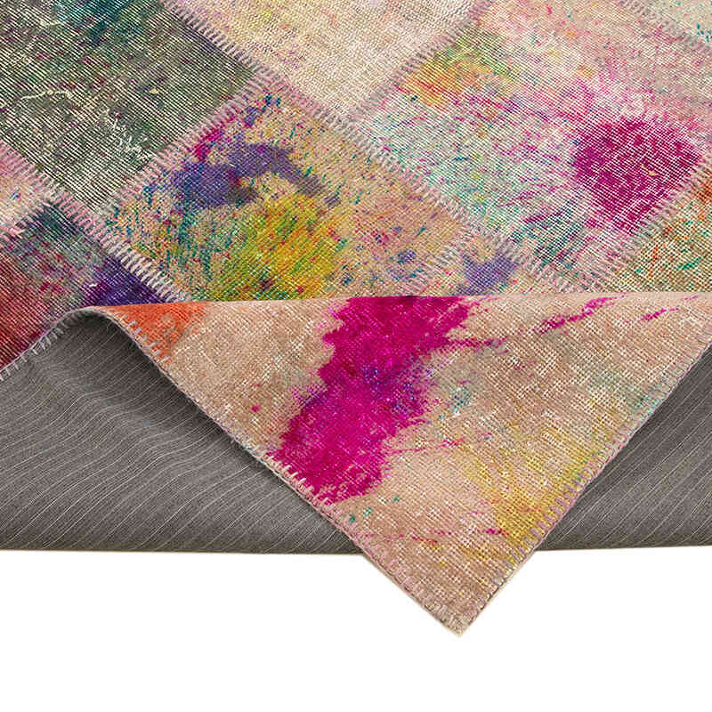 Patchwork Hand-Knotted Turkish Rug - 6' 8" x 9' 11" (80" x 119") - K0063971