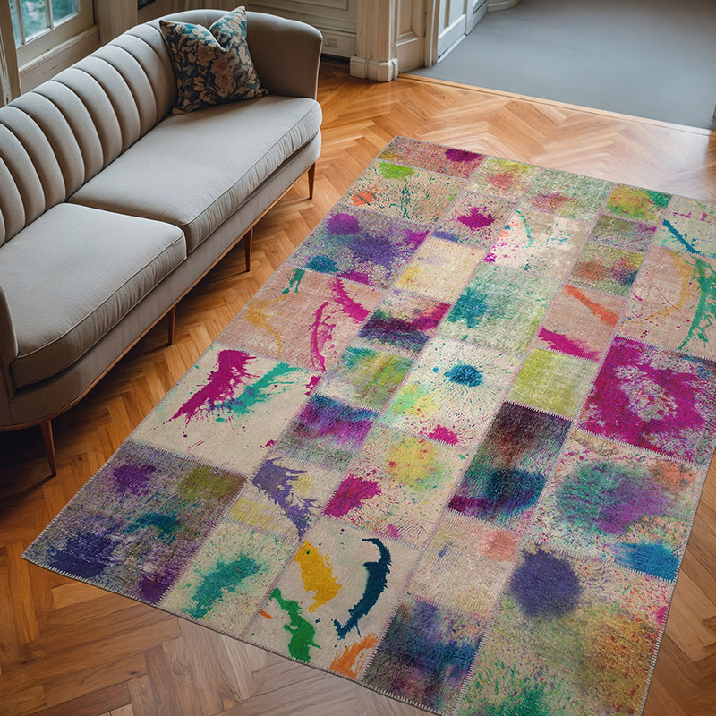 Patchwork El Dokuma Halı - 205 cm x 302 cm - K0063977