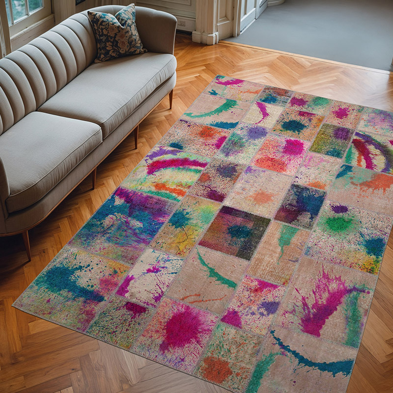 Patchwork El Dokuma Halı - 205 cm x 300 cm - K0063979