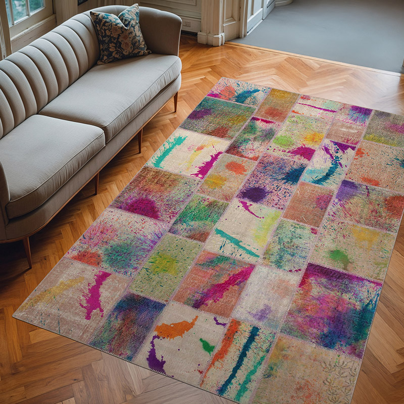 Alfombra Turca de Retazos - 204 cm x 305 cm - K0063980