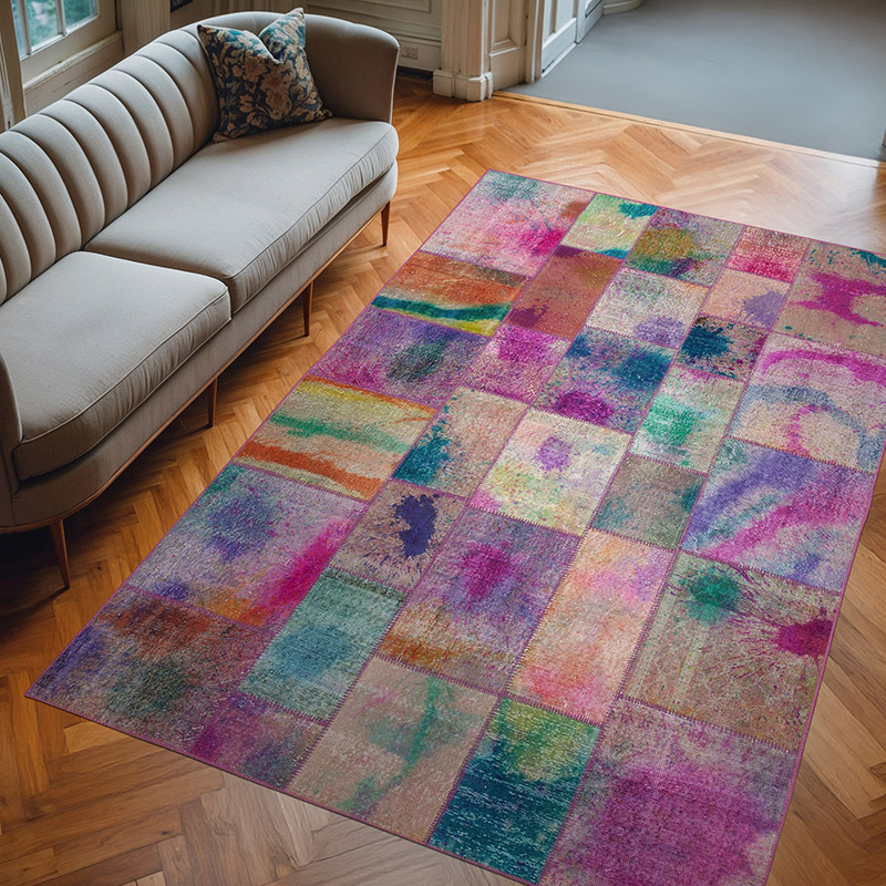 Patchwork El Dokuma Halı - 198 cm x 300 cm - K0063982