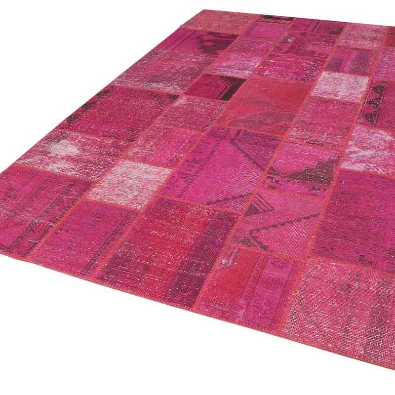 Patchwork Hand-Knotted Turkish Rug - 6' 8" x 9' 11" (80" x 119") - K0063984